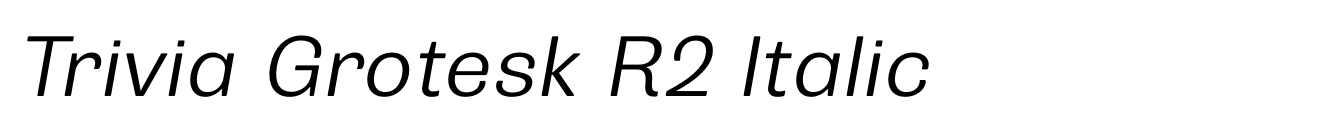 Trivia Grotesk R2 Italic